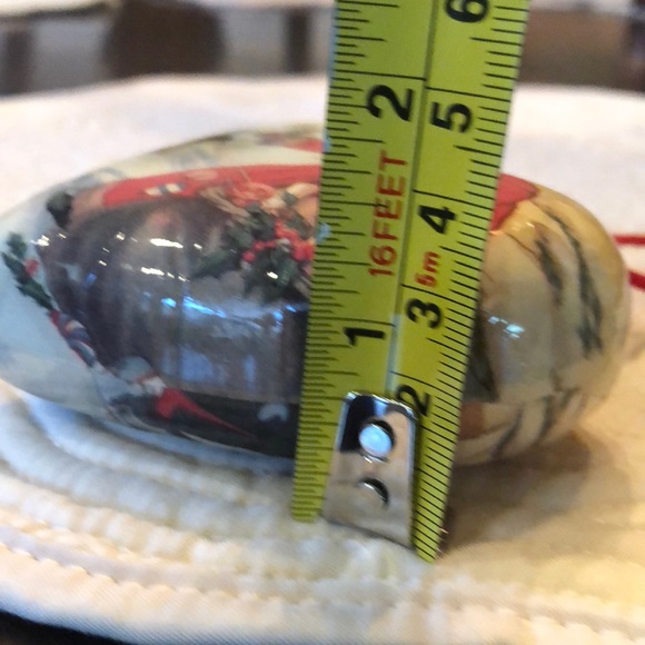 🎅🎄 Santa Children Dog Paper Machete Puffed Heart Christmas Tree Ornament - Picture 9 of 9